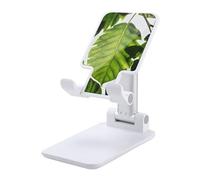 HETVBNS Green Leaves Pattern Phone Stand for Desk - Adjustable & Foldable Tablet Stand Portable Cell Phone Stand Holder Compatible with 4-13" Smartphones, Tablets