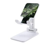 HETVBNS Green Leaves Pattern Phone Stand for Desk - Adjustable & Foldable Tablet Stand Portable Cell Phone Stand Holder Compatible with 4-13" Smartphones, Tablets
