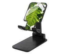 HETVBNS Green Leaves Pattern Phone Stand for Desk - Adjustable & Foldable Tablet Stand Portable Cell Phone Stand Holder Compatible with 4-13" Smartphones, Tablets