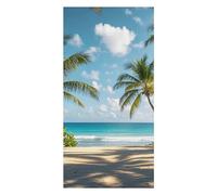 HETVBNS Green Palm Trees Ocean Beach Towel for Adults, Extra Large Microfiber Bath Towel 31.5 X 63 Inch, Quick-Dry & Sand Free Beach Towels for Travel, Picnic