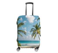 HETVBNS Green Palm Trees Ocean Luggage Cover, Elastic Luggage Protector Fits 19-32in Suitcases, Washable & Anti-Scratch Suitcase Cover for Men Women, style, L, Classic