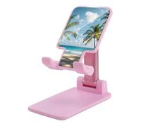 HETVBNS Green Palm Trees Ocean Phone Stand for Desk - Adjustable & Foldable Tablet Stand Portable Cell Phone Stand Holder Compatible with 4-13" Smartphones, Tablets