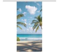 HETVBNS Green Palm Trees Ocean Shower Curtain for Bathroom, Waterproof Shower Curtain with 12 Hooks, Modern Bath Curtains for Tub, Shower, 35.43x70.87Inch（90x180cm）