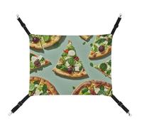 HETVBNS Green Pizza Slices Pet Hammock for Cats & Dogs, Soft Breathable Canvas Hanging Hammock with Adjustable Straps, Comfortable & Durable Hanging Bed for Small to Medium Pets