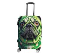 HETVBNS Green Polka Dot Pug Luggage Cover, Elastic Luggage Protector Fits 19-32in Suitcases, Washable & Anti-Scratch Suitcase Cover for Men Women, style, Small, Classic
