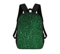 HETVBNS Green Sequin Sparkle Backpack for Women Men, Durable 600D Polyester Bookbag with Large Capacity, Lightweight 17 Inch Laptop Backpack Minimalism Casual Daypack for Work, Travel