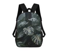HETVBNS Grey Gold Plant Leaves Backpack for Women Men, Durable 600D Polyester Bookbag with Large Capacity, Lightweight 17 Inch Laptop Backpack Minimalism Casual Daypack for Work, Travel