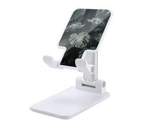 HETVBNS Grey Gold Plant Leaves Phone Stand for Desk - Adjustable & Foldable Tablet Stand Portable Cell Phone Stand Holder Compatible with 4-13” Smartphones, Tablets