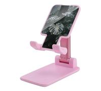 HETVBNS Grey Gold Plant Leaves Phone Stand for Desk - Adjustable & Foldable Tablet Stand Portable Cell Phone Stand Holder Compatible with 4-13" Smartphones, Tablets