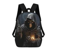 HETVBNS Grim-Reaper Backpack for Women Men, Durable 600D Polyester Bookbag with Large Capacity, Lightweight 17 Inch Laptop Backpack Minimalism Casual Daypack for Work, Travel