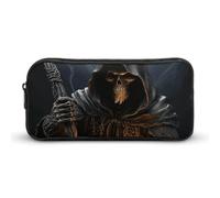 HETVBNS Grim-Reaper Pencil Case Large Capacity, Durable Pencil Pouch Portable Small Cosmetic Bag with Metal Zipper, Simple Makeup Pouch Aesthetic Toiletry Bag for Travel Office