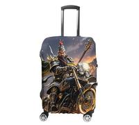 HETVBNS Guan Yu Rides A Motorcycle Luggage Cover, Elastic Luggage Protector Fits 19-32in Suitcases, Washable & Anti-Scratch Suitcase Cover for Men Women, style, M, Classic