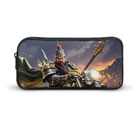 HETVBNS Guan Yu Rides A Motorcycle Pencil Case Large Capacity Zipper Pouch, Durable Pencil Box Organizer, Portable Small Cosmetic Bag for Office, Travel