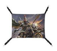 HETVBNS Guan Yu Rides A Motorcycle Pet Hammock for Cats & Dogs, Soft Breathable Canvas Hanging Hammock with Adjustable Straps, Comfortable & Durable Hanging Bed for Small to Medium Pets