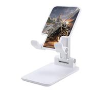 HETVBNS Guan Yu Rides A Motorcycle Phone Stand for Desk - Adjustable & Foldable Tablet Stand Portable Cell Phone Stand Holder Compatible with 4-13" Smartphones, Tablets