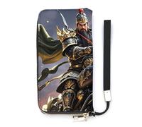 HETVBNS Guan Yu Rides A Motorcycle Wallet, Elegant Wristlet Wallet with Multi-Card Slots, PU Leather Long Purse for Women, Men