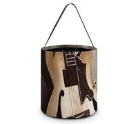 HETVBNS Guitar Pictures Candy Bag Halloween Trick Or Treat Bucket 7.9x8.3in, Reusable Gift Bags for Party Holiday Wedding