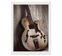 HETVBNS Guitar Pictures Diamond Painting Kits for Adults, Full Round Drill DIY Diamond Art for Beginners, 5D Gem Art and Crafts for Home Wall Decor 12"x16"