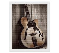 HETVBNS Guitar Pictures Diamond Painting Kits for Adults, Full Round Drill DIY Diamond Art for Beginners, 5D Gem Art and Crafts for Home Wall Decor 16"x20"
