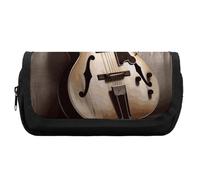 HETVBNS Guitar Pictures Pencil Case Extra Large, Double Layer Pencil Pouch with Zipper, Portable Cosmetic Bags for Travel, Office Stationery Organizer for Women Men