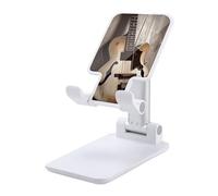 HETVBNS Guitar Pictures Phone Stand for Desk - Adjustable & Foldable Tablet Stand Portable Cell Phone Stand Holder Compatible with 4-13" Smartphones, Tablets