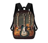 HETVBNS Guitars Art Backpack for Women Men, Durable 600D Polyester Bookbag with Large Capacity, Lightweight 17 Inch Laptop Backpack Minimalism Casual Daypack for Work, Travel