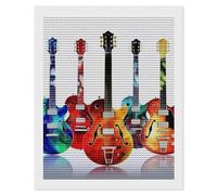 HETVBNS Guitars Diamond Painting Kits for Adults, Full Round Drill DIY Diamond Art for Beginners, 5D Gem Art and Crafts for Home Wall Decor 16"x20"