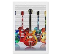 HETVBNS Guitars Diamond Painting Kits for Adults, Full Round Drill DIY Diamond Art for Beginners, 5D Gem Art and Crafts for Home Wall Decor 8"x12"