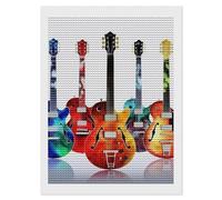 HETVBNS Guitars Diamond Painting Kits for Adults, Full Round Drill DIY Diamond Art for Beginners, 5D Gem Art and Crafts for Home Wall Decor 12"x16"