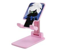 HETVBNS Halloween Black Cat Phone Stand for Desk - Adjustable & Foldable Tablet Stand Portable Cell Phone Stand Holder Compatible with 4-13" Smartphones, Tablets