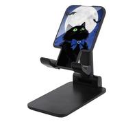 HETVBNS Halloween Black Cat Phone Stand for Desk - Adjustable & Foldable Tablet Stand Portable Cell Phone Stand Holder Compatible with 4-13" Smartphones, Tablets