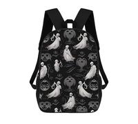 HETVBNS Halloween Goth Backpack for Women Men, Durable 600D Polyester Bookbag with Large Capacity, Lightweight 17 Inch Laptop Backpack Minimalism Casual Daypack for Work, Travel