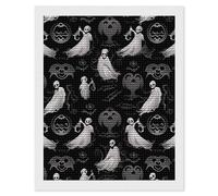 HETVBNS Halloween Goth Diamond Painting Kits for Adults, Full Round Drill DIY Diamond Art for Beginners, 5D Gem Art and Crafts for Home Wall Decor 16"x20"