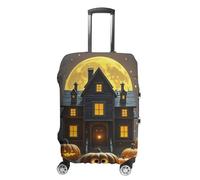 HETVBNS Halloween Night Luggage Cover, Elastic Luggage Protector Fits 19-32in Suitcases, Washable & Anti-Scratch Suitcase Cover for Men Women, style, Small, Classic