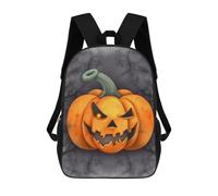 HETVBNS Halloween Pumpkin Backpack for Women Men, Durable 600D Polyester Bookbag with Large Capacity, Lightweight 17 Inch Laptop Backpack Minimalism Casual Daypack for Work, Travel