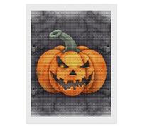 HETVBNS Halloween Pumpkin Diamond Painting Kits for Adults, Full Round Drill DIY Diamond Art for Beginners, 5D Gem Art and Crafts for Home Wall Decor 12"x16"