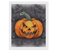 HETVBNS Halloween Pumpkin Diamond Painting Kits for Adults, Full Round Drill DIY Diamond Art for Beginners, 5D Gem Art and Crafts for Home Wall Decor 16"x20"
