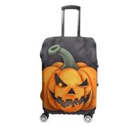 HETVBNS Halloween Pumpkin Luggage Cover, Elastic Luggage Protector Fits 19-32in Suitcases, Washable & Anti-Scratch Suitcase Cover for Men Women, style, M, Classic