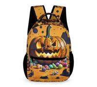 HETVBNS Halloween Pumpkin Monster Backpack for Men Women, Durable Small Backpack Casual Lightweight Daypack for Travel Bag
