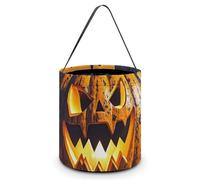 HETVBNS Halloween Pumpkin Monster Candy Bag Halloween Trick Or Treat Bucket 7.9x8.3in, Reusable Gift Bags for Party Holiday Wedding