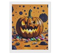 HETVBNS Halloween Pumpkin Monster Diamond Painting Kits for Adults, Full Round Drill DIY Diamond Art for Beginners, 5D Gem Art and Crafts for Home Wall Decor 16"x20"
