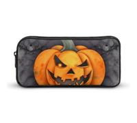 HETVBNS Halloween Pumpkin Pencil Case Large Capacity, Durable Pencil Pouch Portable Small Cosmetic Bag with Metal Zipper, Simple Makeup Pouch Aesthetic Toiletry Bag for Travel Office