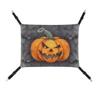 HETVBNS Halloween Pumpkin Pet Hammock for Cats & Dogs, Soft Breathable Canvas Hanging Hammock with Adjustable Straps, Comfortable & Durable Hanging Bed for Small to Medium Pets