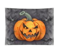 HETVBNS Halloween Pumpkin Tapestry Wall Hanging - 60"x80" Aesthetic Tapestries Soft Polyester Wall Art Decor Large Tapestry for Bedroom Living Room Dorm Backdrop, Hanging Kit Included
