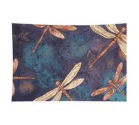 HETVBNS Hand Painted Dragonfly Tapestry Wall Hanging - 40"x60" Aesthetic Tapestries Soft Polyester Wall Art Decor Large Tapestry for Bedroom Living Room Dorm Backdrop, Hanging Kit Included