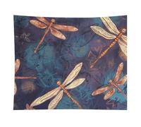 HETVBNS Hand Painted Dragonfly Tapestry Wall Hanging - 50"x60" Aesthetic Tapestries Soft Polyester Wall Art Decor Large Tapestry for Bedroom Living Room Dorm Backdrop, Hanging Kit Included