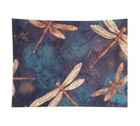 HETVBNS Hand Painted Dragonfly Tapestry Wall Hanging - 60"x80" Aesthetic Tapestries Soft Polyester Wall Art Decor Large Tapestry for Bedroom Living Room Dorm Backdrop, Hanging Kit Included