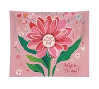 HETVBNS Happy Mother Day Tapestry Wall Hanging - 50"x60" Aesthetic Tapestries Soft Polyester Wall Art Decor Large Tapestry for Bedroom Living Room Dorm Backdrop, Hanging Kit Included