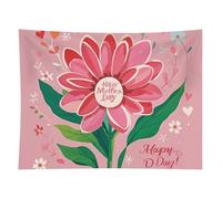 HETVBNS Happy Mother Day Tapestry Wall Hanging - 60"x80" Aesthetic Tapestries Soft Polyester Wall Art Decor Large Tapestry for Bedroom Living Room Dorm Backdrop, Hanging Kit Included