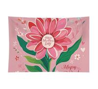 HETVBNS Happy Mother Day Tapestry Wall Hanging - 60"x90" Aesthetic Tapestries Soft Polyester Wall Art Decor Large Tapestry for Bedroom Living Room Dorm Backdrop, Hanging Kit Included